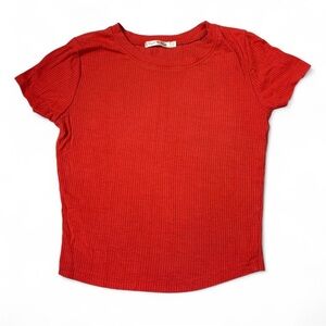 SHEIN Ribbed Crop Top Size Small Fitted Tee